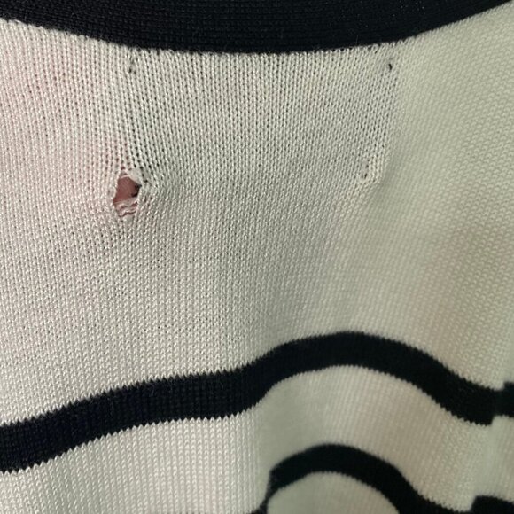 FLAWED Allegra Gold Striped Cold Shoulder Sweater Top, Size XL - Picture 14 of 14